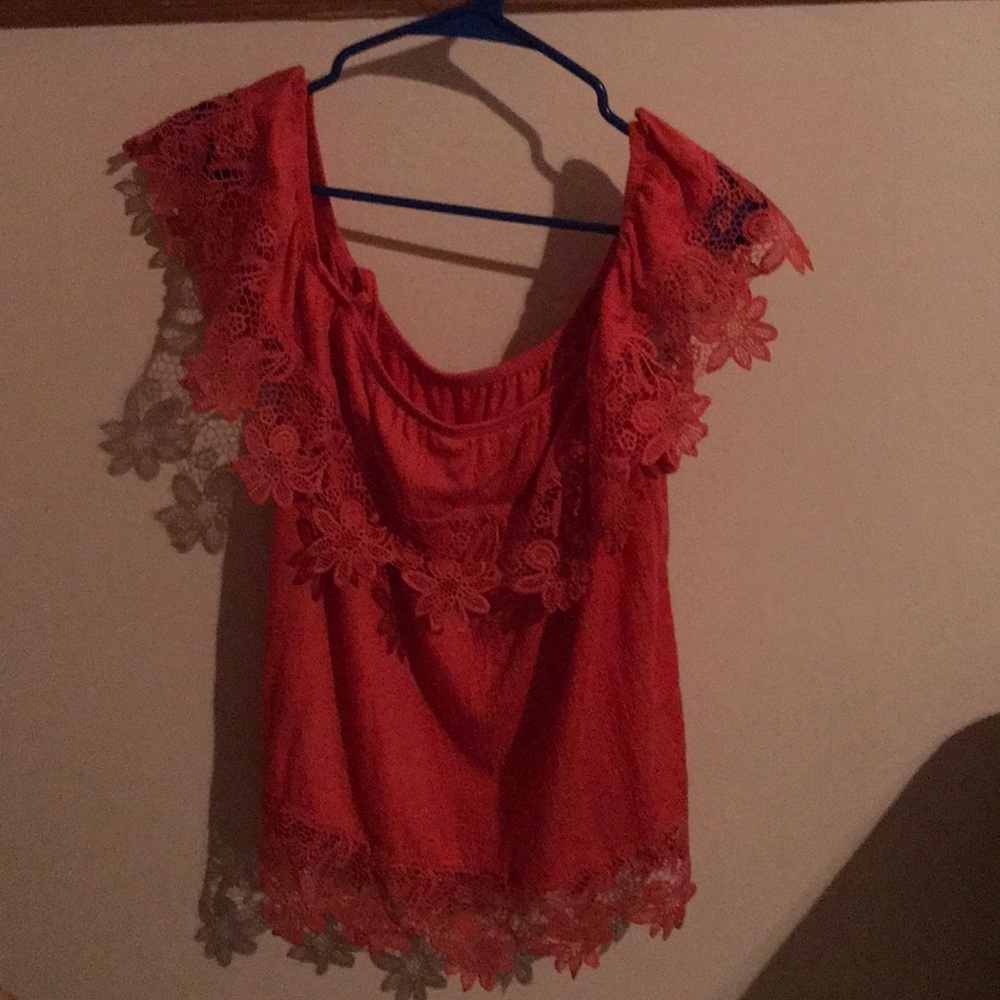 Cold shoulder short sleeve shirt